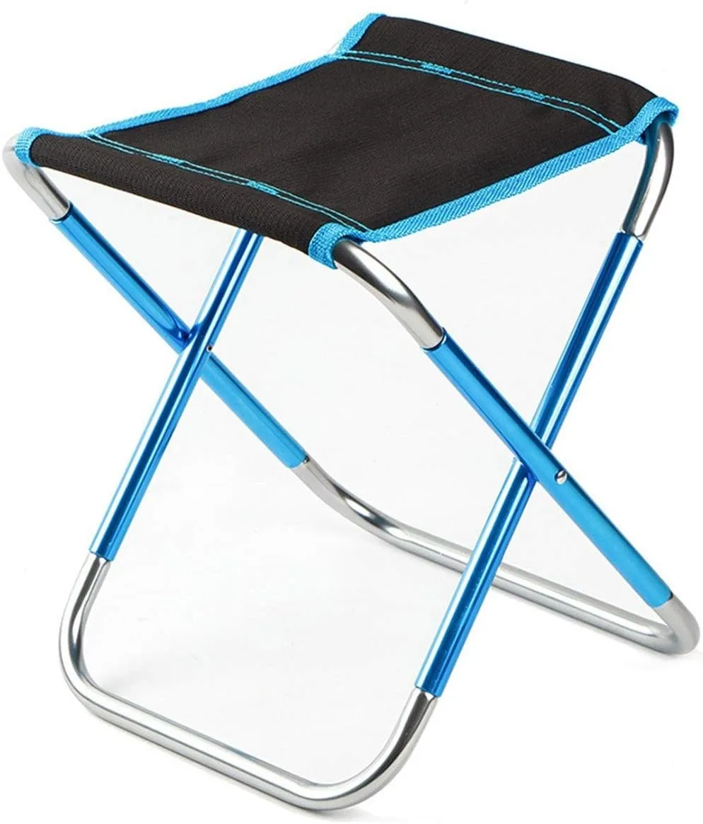 Camping Folding Chair Outdoor Ultralight Folding Stool Camping Fishing Chair Portable Party Beach Chair Folding Fishing Chair with School Bag (Color : Blue)
