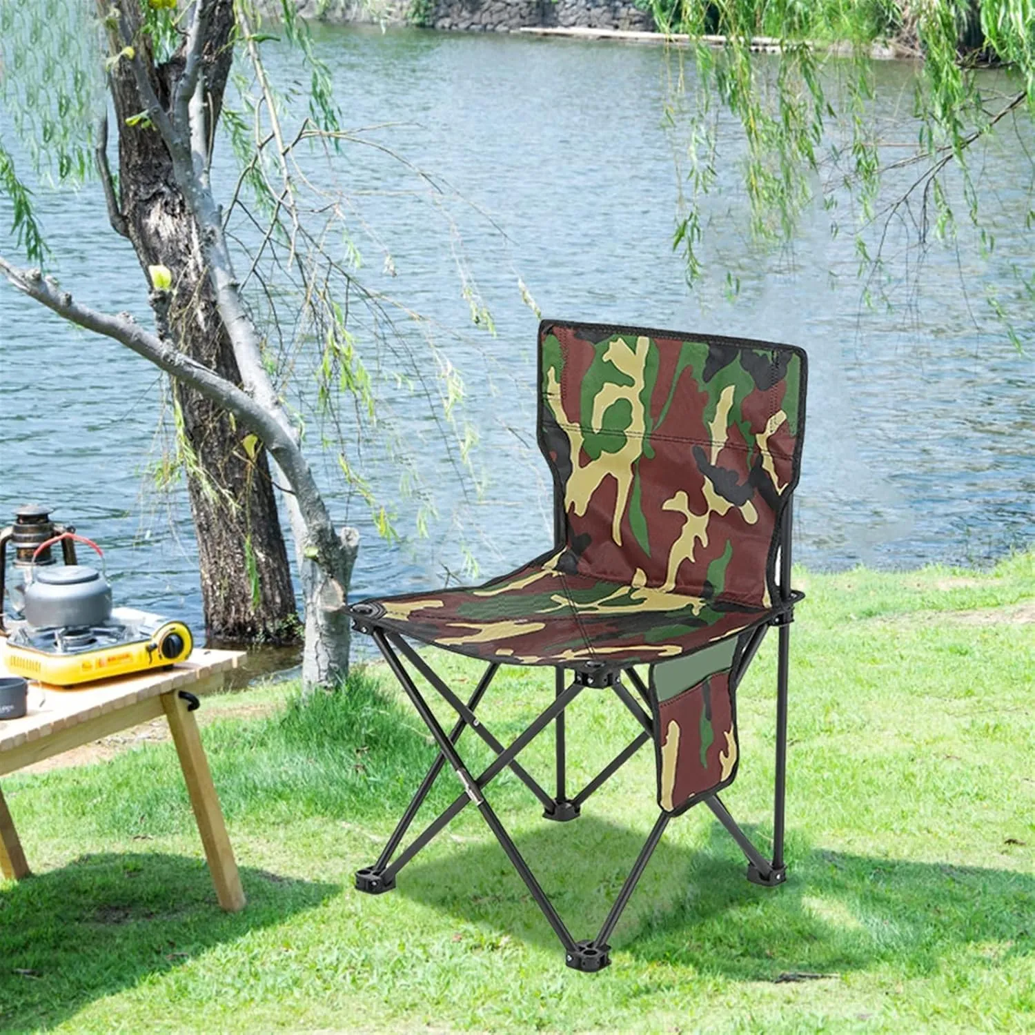 Camping Folding Stools Outdoor Camping Chairs Portable Fishing Chair Fishing Leisure Folding Stool Aluminum Alloy Camping Hiking Camp Chairs(Green)