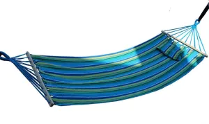 Camping Hammock Camping Hammock Canvas Cotton Hanging Hammock for Outdoor Garden(Blue)