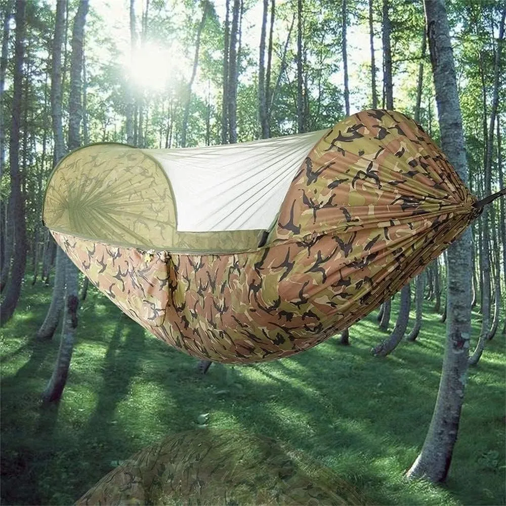 Camping Hammock with Mosquito Net 2 in 1 Hanging Hammock Lightweight Portable Swing Sleeping Hammock for Travel(Color:E)