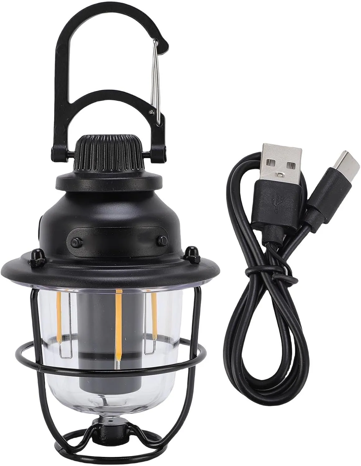 Camping Hanging Light, 3LED IPX3 Rainproof LED Camping Lantern with 2000mAh Battery Type C Charging for Outdoor Emergency Hiking Tent