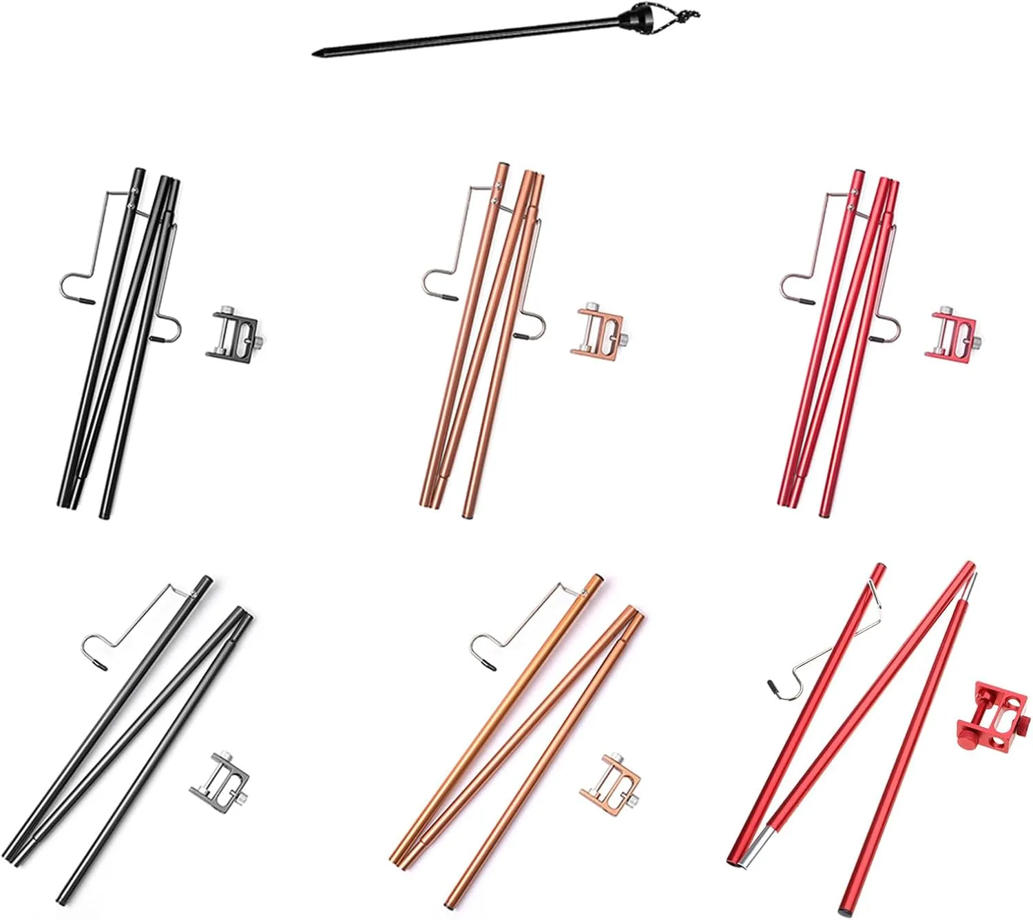 Camping Holder Folding Lamp Stand Camping Light Hanging Poles Stand Hanger for Outdoor Aluminium Alloy