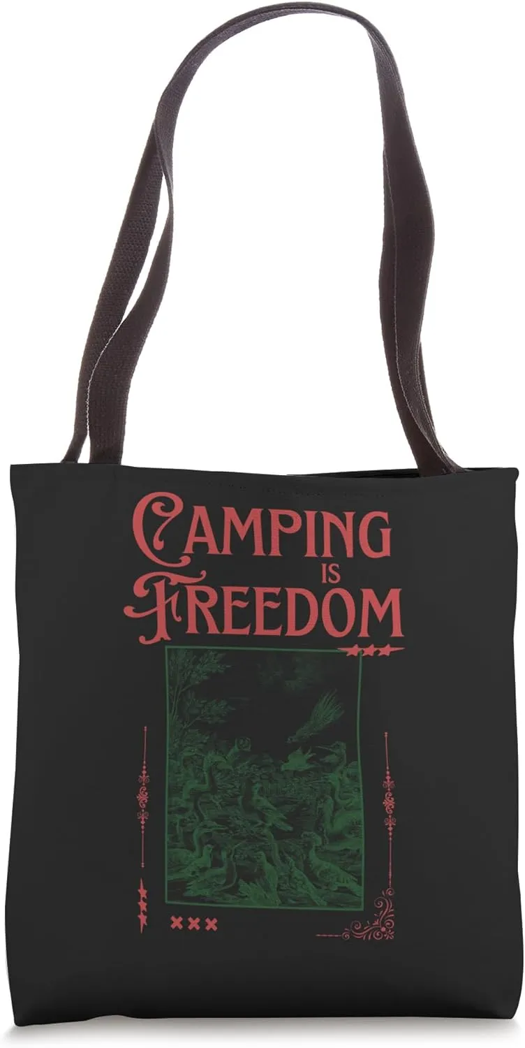 Camping is Freedom, relaxing nature-inspired Tote Bag
