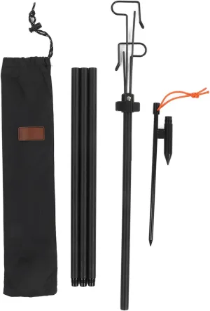 Camping Lantern Stand, Collapsible Aluminum Alloy Lamp Stand, Portable Camping Folding Lamp Pole, Height Adjustable Lantern Pole Hanger for Picnic, Hiking, Fishing, Backpacking
