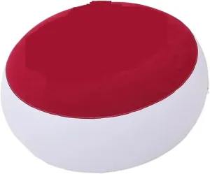 Camping Outfit Inflatable Lazy Sofa with Pedal Folding Recliner Outdoor and Indoor Bed Flocking Chair Beach Camping Garden Fashionable (Color : Red Stool)
