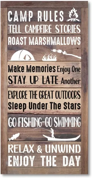 Camping Signs, Camping Rules Signs Decor, Camping Décor, Glamping, Hanging Camping Sign Décor, Campsite Rules Decor, Vintage Camping Wall Sign, Camping Gifts, Camper Decorations For Inside