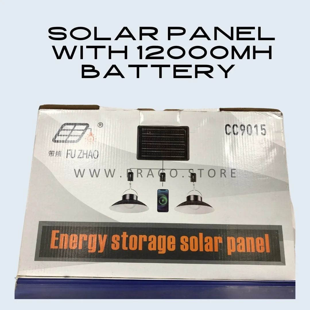 Camping Solar Panel with 12000MH battery for Phone Charging and Lamps