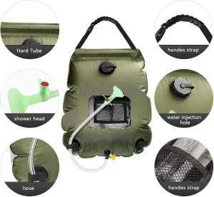 Camping Solar Shower Bag, 20l Solar Shower Bag, Solar Powered Portable Shower Ba