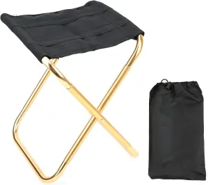 Camping Stool, Aluminum Fishing Chair Mini Portable Folding Lightweight Camp Chair for Outdoor Travel Fishing BBQ Hiking