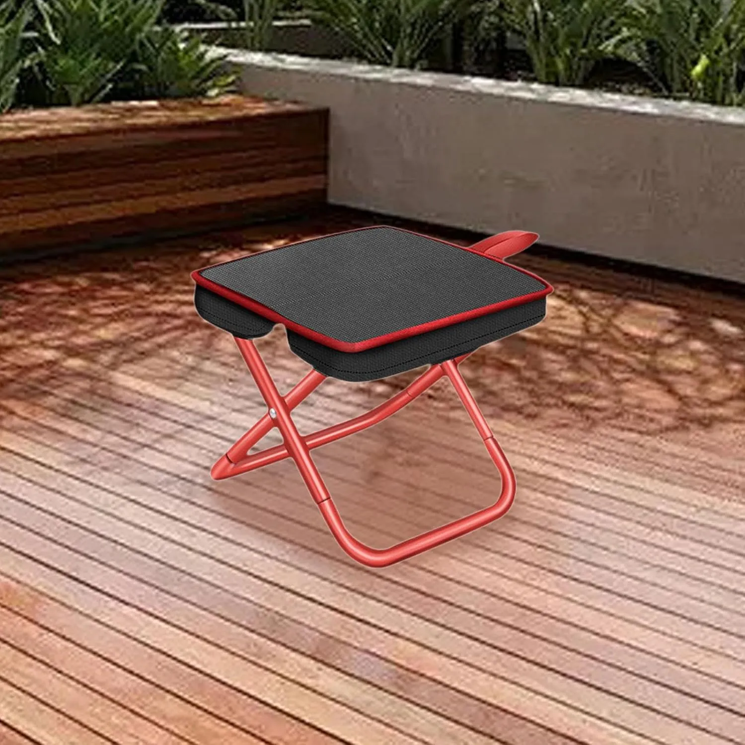 Camping Stool Fishing Stool Folding Compact Chair Backpacking Stool Picnic Chair Foot Stool for Barbecue Travel Beach Garden