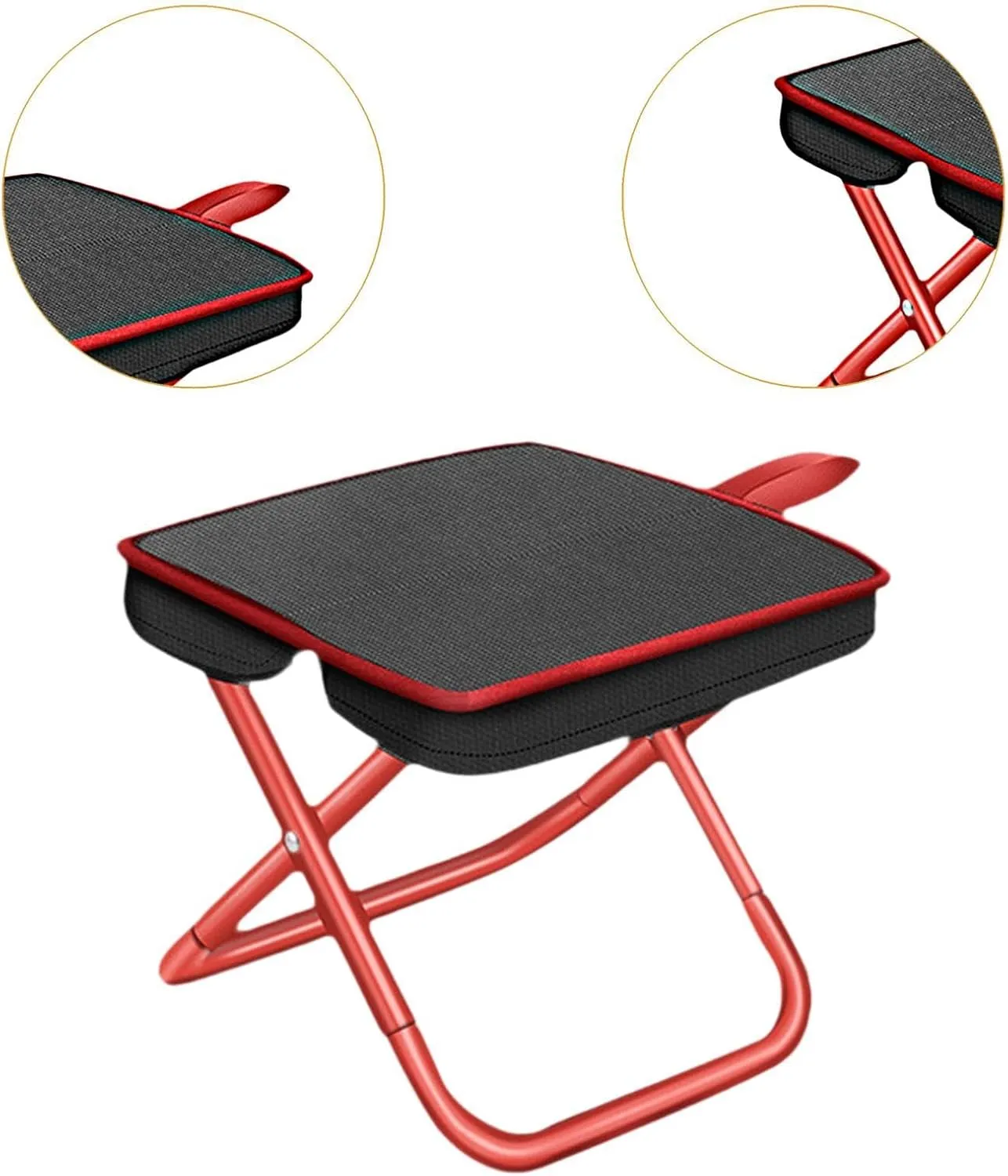 Camping Stool Fishing Stool Folding Compact Chair Backpacking Stool Picnic Chair Foot Stool for Barbecue Travel Beach Garden