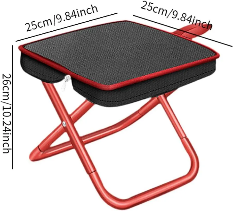 Camping Stool Fishing Stool Folding Compact Chair Backpacking Stool Picnic Chair Foot Stool for Barbecue Travel Beach Garden
