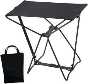 Camping Stool Folding Stool Metal Bracket Compact Sturdy Foldable Chair Foot Stool for Fishing Picnic Garden Travel Outdoor