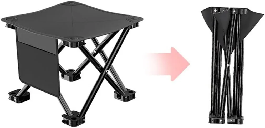 Camping Stool Portable Folding Compact Lightweight Stool Seat for Camping Fishing Hiking Gardening Outdoor Walking Backpacking Travelling (Beige-S)