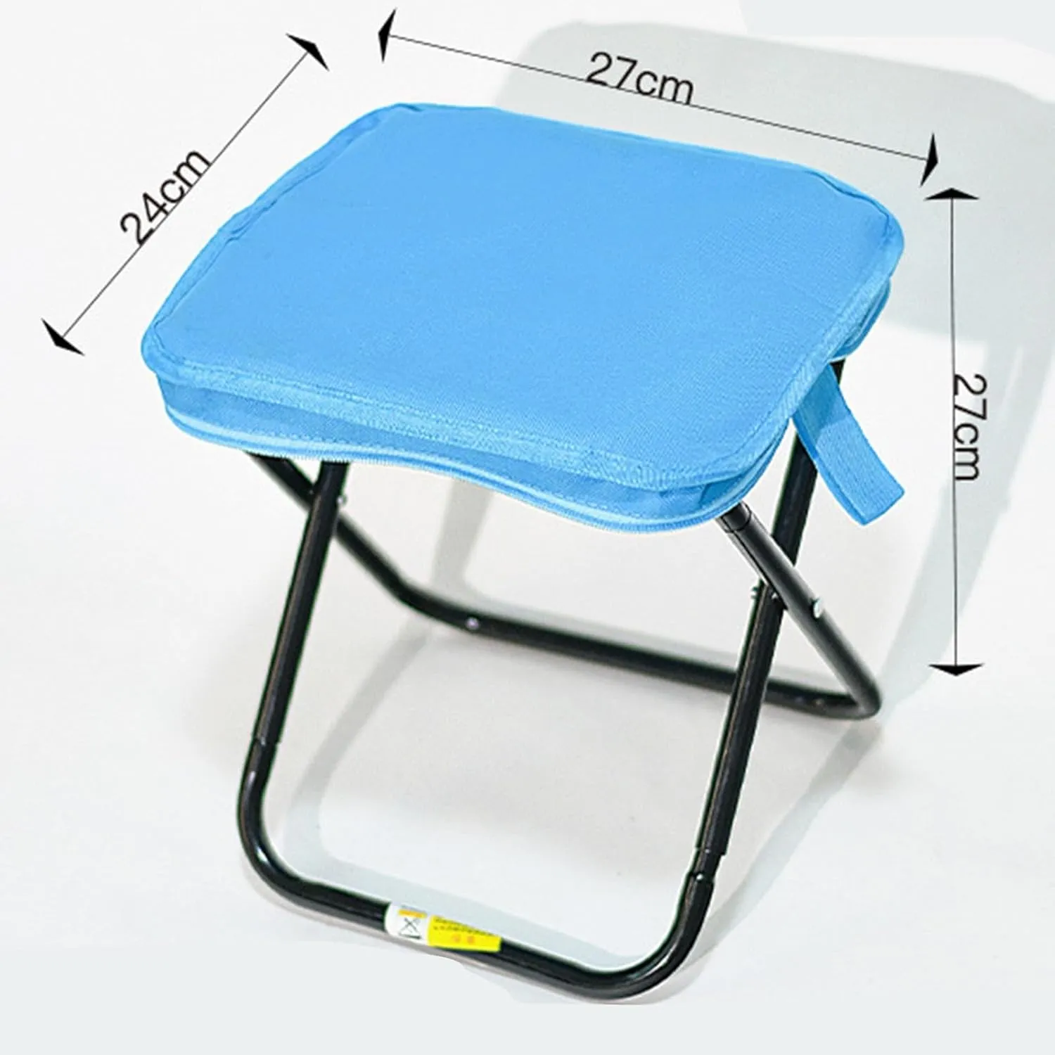 Camping Stool, Portable Folding Stool, Folded Zipper Handbag Compact Outdoor Footstool, Folding Chair for Gardening Barbecue, Blue