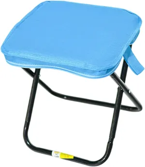 Camping Stool, Portable Folding Stool, Folded Zipper Handbag Compact Outdoor Footstool, Folding Chair for Gardening Barbecue, Blue