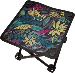 Camping Stool Portable Folding Stool Portable Chair Mini Foldable Stool Fishing Stool for Adults Fishing Hiking Gardening and Beach (Leaves)