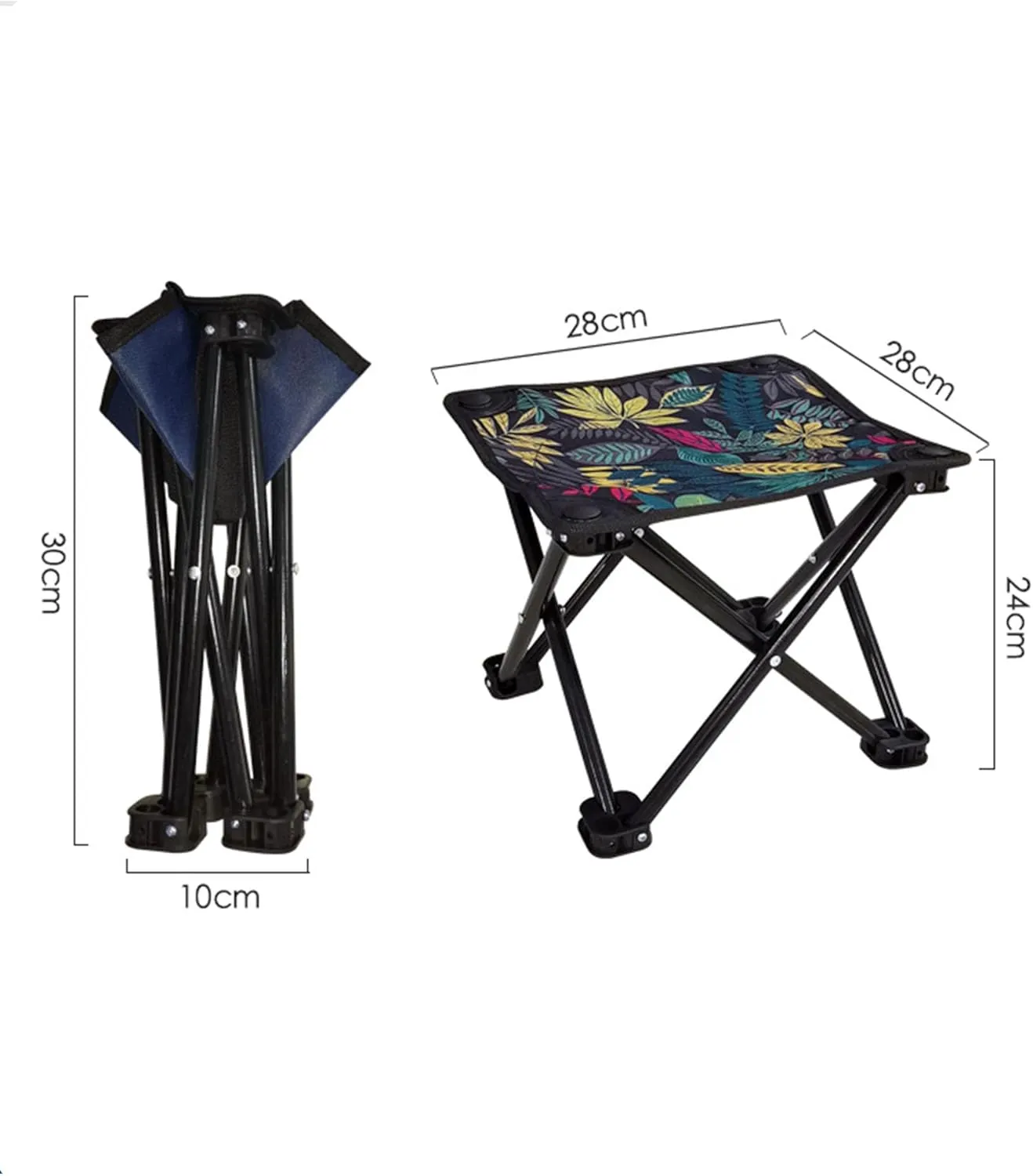 Camping Stool Portable Folding Stool Portable Chair Mini Foldable Stool Fishing Stool for Adults Fishing Hiking Gardening and Beach (Leaves)