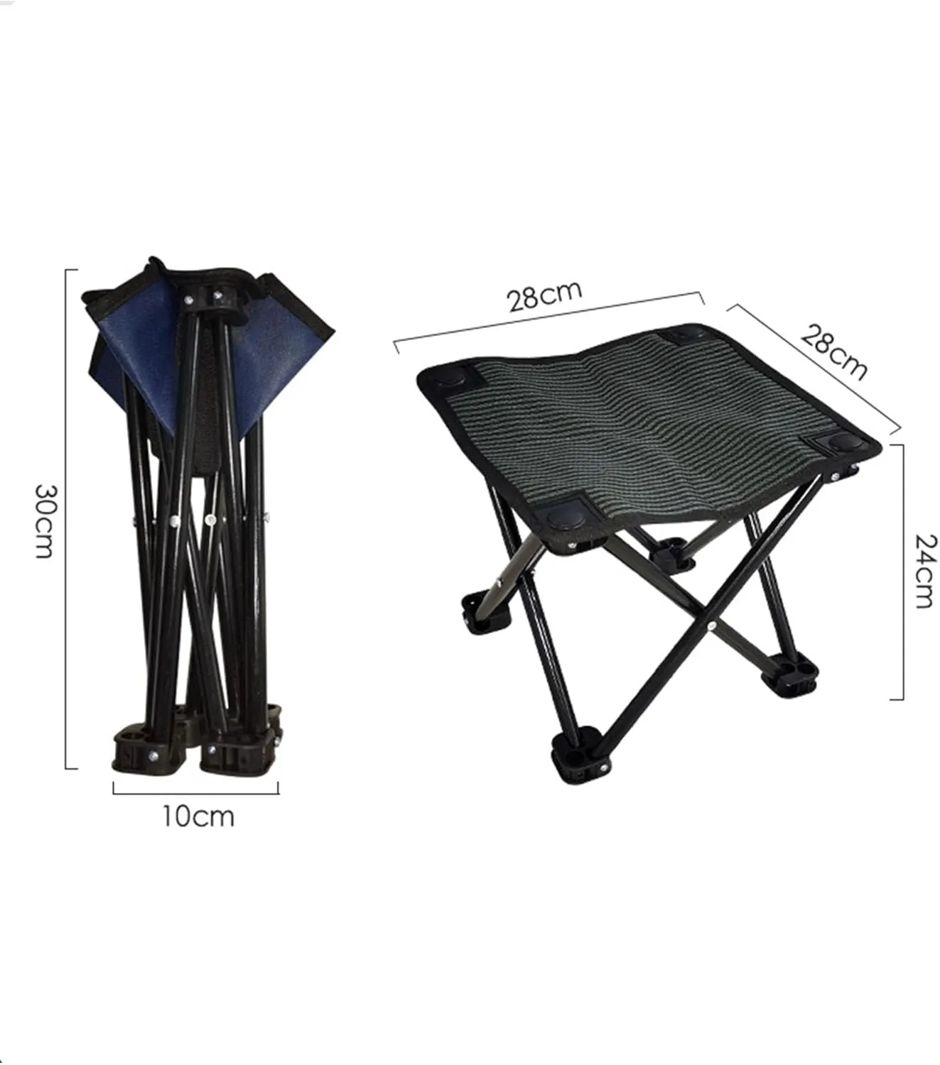 Camping Stool Portable Folding Stool Portable Chair Mini Foldable Stool Fishing Stool for Adults Fishing Hiking Gardening and Beach (Stripes)