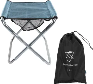 Camping Stool,Portable Folding Camping Stool Outdoor Portable Folding Stool Aluminium Alloy Painting Camping Folding Stool(Blue)