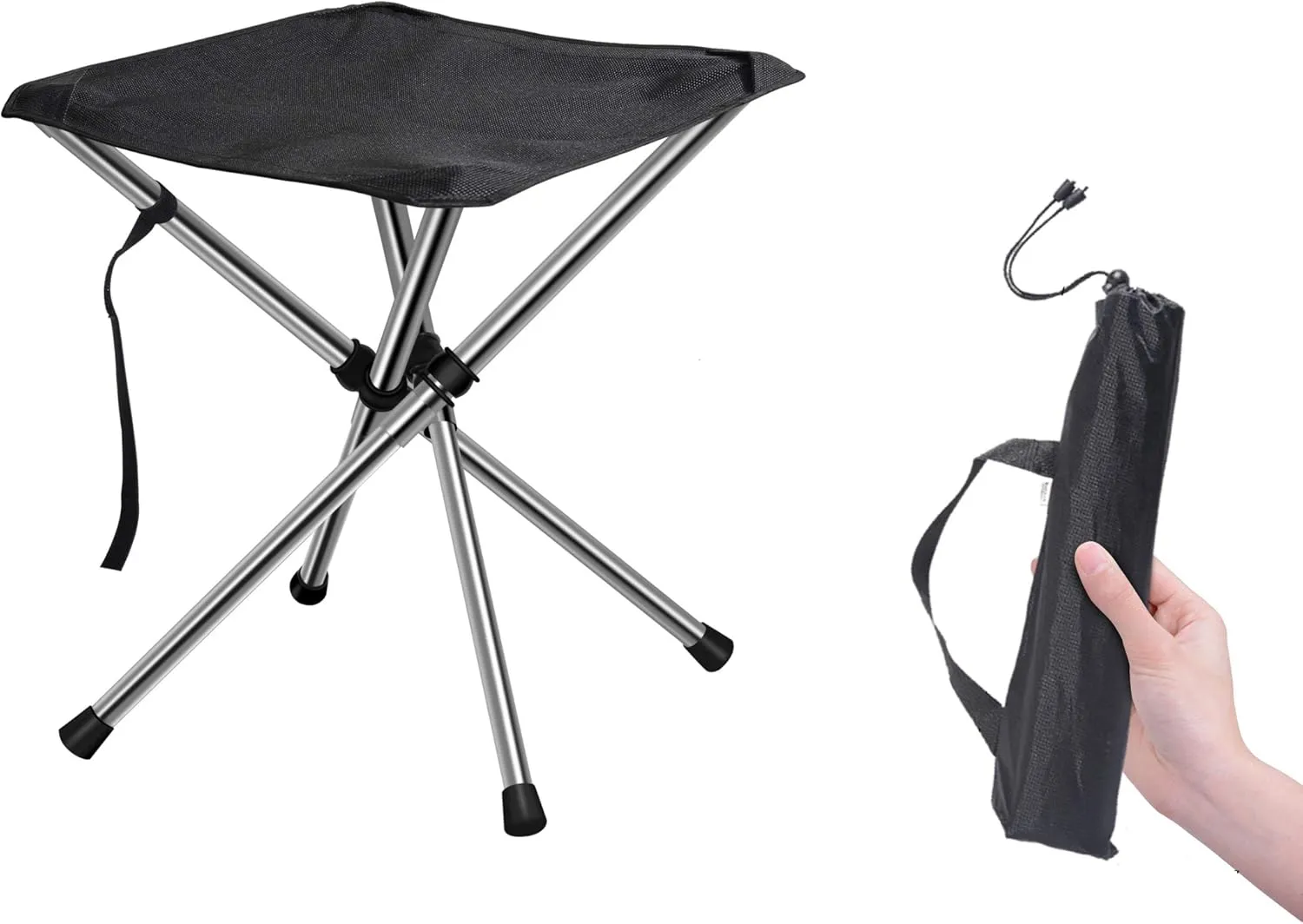 Camping Stools Foldable Chair Super Lightweight Portable Chair Backpack Chair Folded Size 1.2 * 1.2 * 19 Inches for Trekking, Fishing, Sporting, Tanning