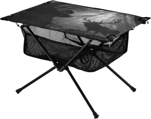 Camping Table Lightweight Portable Folding Table with Mesh Storage Net Animal Deer Hunter Ideal for Camping Hiking Beach Picnic Travel Backyard