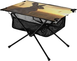 Camping Table Lightweight Portable Folding Table with Mesh Storage Net Wild Rabbit Ideal for Camping Hiking Beach Picnic Travel Backyard
