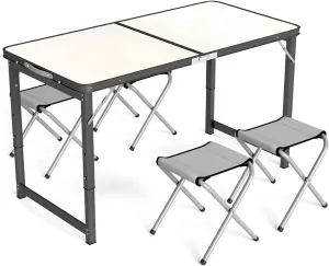 Camping Tables Folding Table,Aluminum Portable Picnic Table,Height Adjustable Lightweight Collapsible Camp Tables for Outdoor Indoor