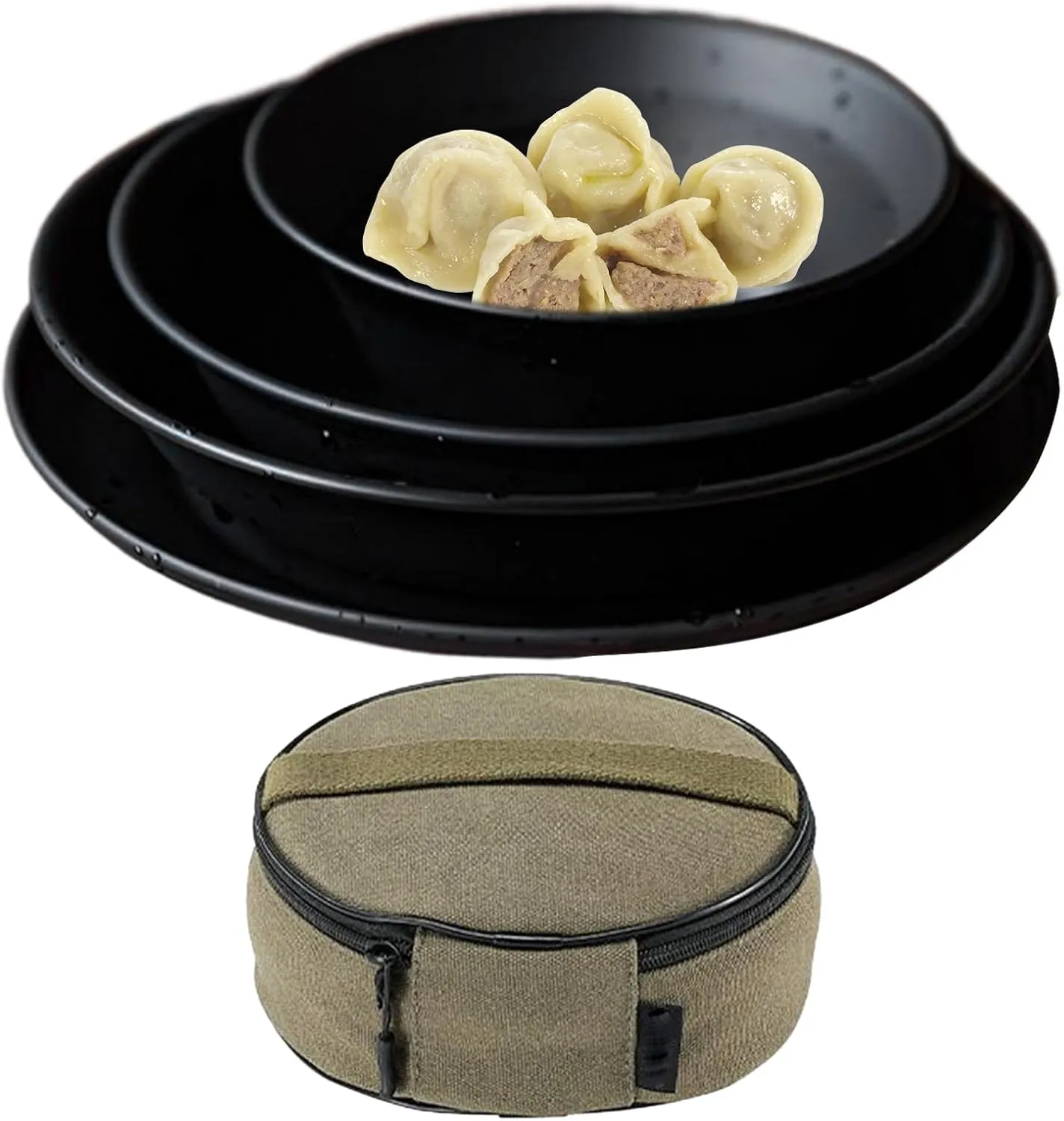 Camping Tableware, Stainless Steel Travel Plates, Picnic Dinnerware Set 18x18x7.5cm/7.09x7.09x2.95 Inches Versatile Dining Option/Lightweight & Portable for Serving Heated Meals