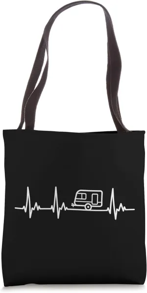 Camping Trailer Caravan My Heart Beats for Caravans Tote Bag