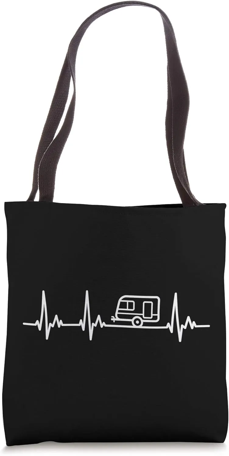 Camping Trailer Caravan My Heart Beats for Caravans Tote Bag