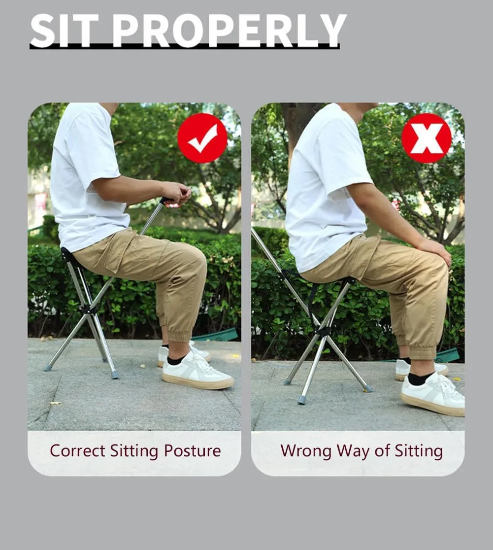 Cane with Seat - Portable Stool Chair, Supports Up to 220 Lbs cameping Chairs, Lightweight Up to 1.8 Lbs, Suitable for Men, Women, Seniors, People with Disabilities (Adjustable-Black Model A)