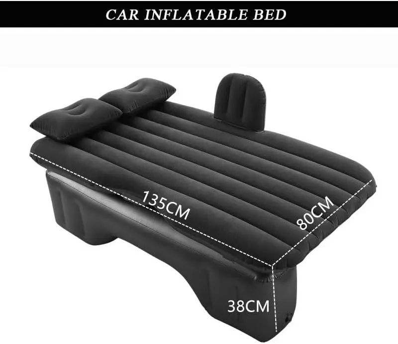 Car Air Mattress for Cadillac DeVille 2000–2005, Inflatable Back Seat Sleeping Pad with Pump & 2 Pillows, Folding Portable Camping Bed for Travel& Road Trips,Blue