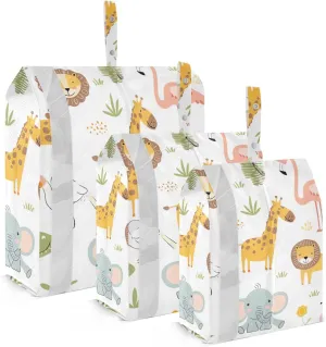 Cartoon Animals Travel Storage Bag with Lanyard - Portable Lightweight Classified Storage Bag with Zipper, Dust and Waterproof Travel Packing Cube for Suitcase,3 Pieces