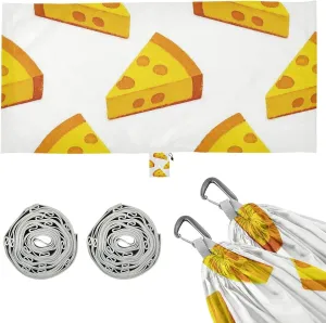 Cartoon Yellow Triangle Cheese Camping Hammock Hanging Hammock for Outside Camping Essentials