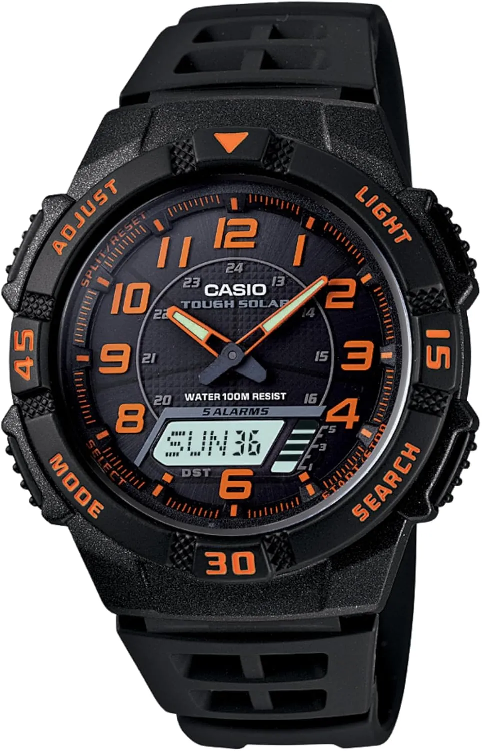 Casio AQS800W Series | Analog Digital Watch | 100M WR | Solar Powered | 1/100 SEC Stop Watch | 6-Language Day of The Week Indicator | Countdown Timer | LED Light | Multi Alarm