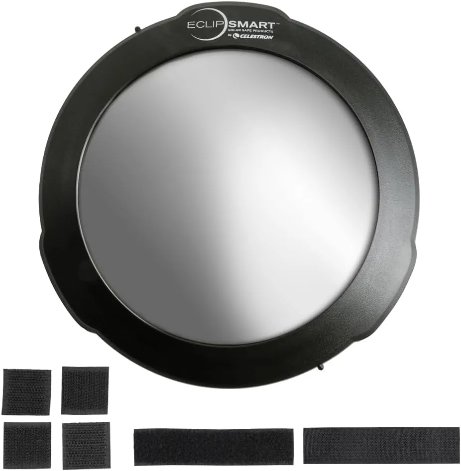 Celestron 94244 EclipSmart Solar Eclipse Telescope Filter – ISO 12312-2 Compliant, Secure Fit with Solar Safe Film, Works with 8” Schmidt-Cassegrain/EdgeHD Telescopes, Black