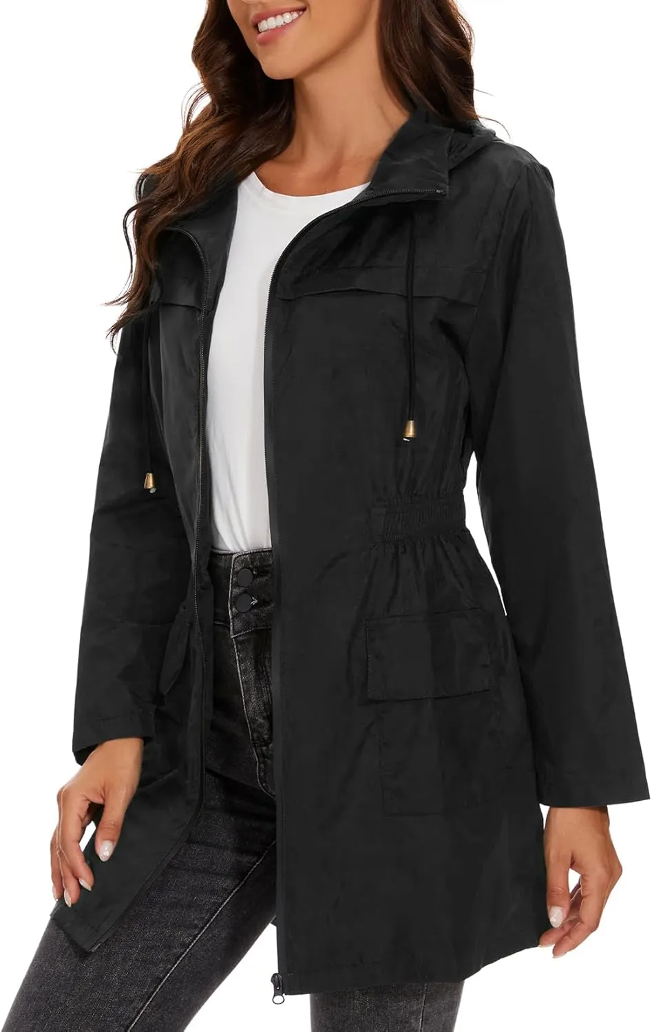 Century Star Packable Rain Jackets Waterproof Womens Rain Coats with Hood Lightweight Windbreaker Jacket