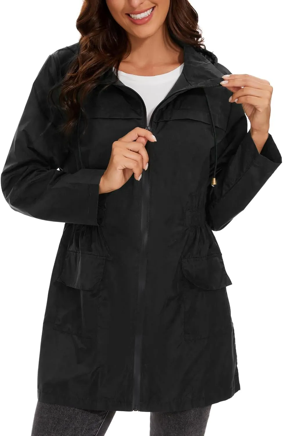 Century Star Packable Rain Jackets Waterproof Womens Rain Coats with Hood Lightweight Windbreaker Jacket