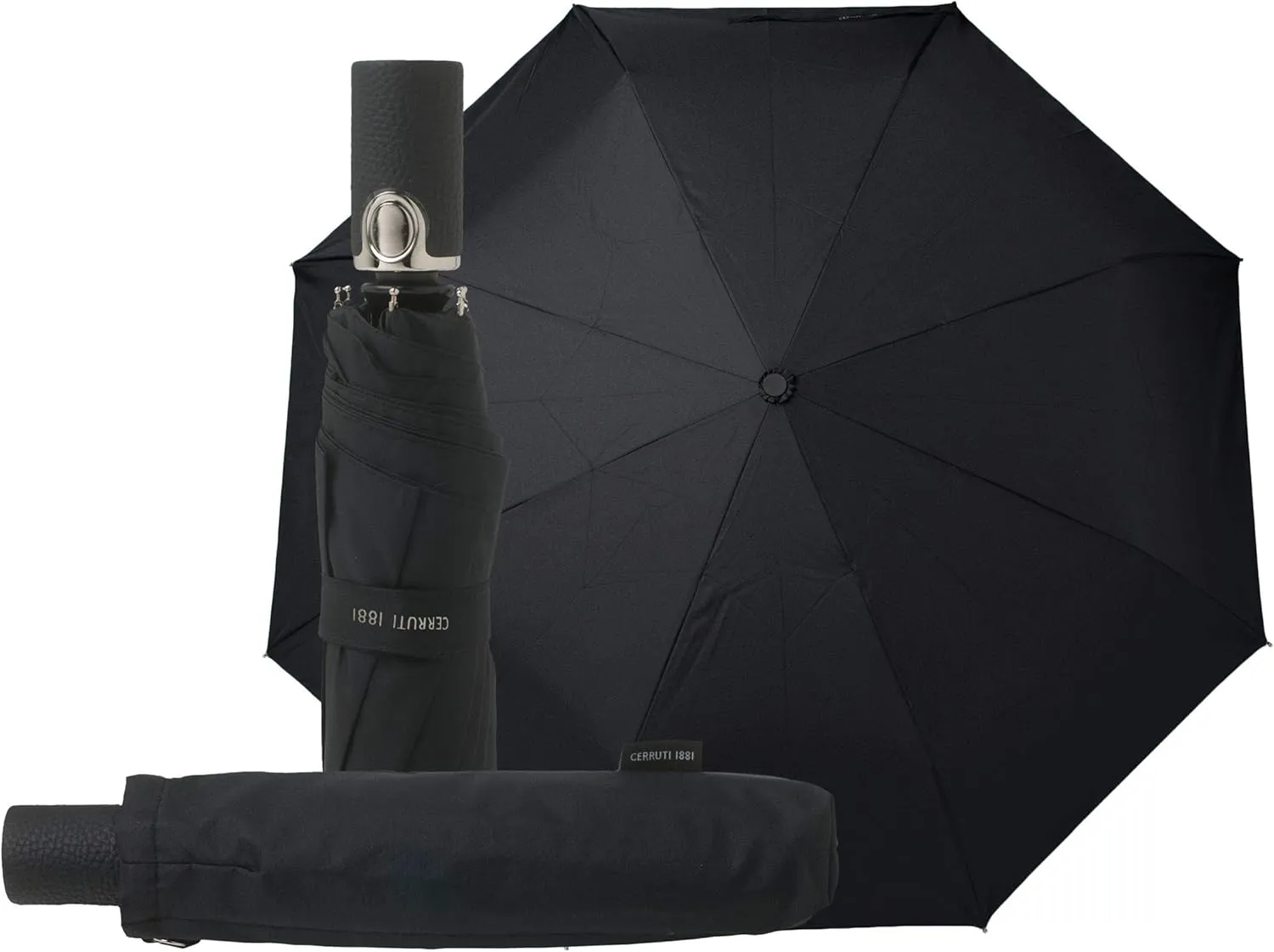 Cerruti 1881 Umbrella Hamilton Black - Compact Umbrella With Automatic Open And Close Function With Cover in Black
