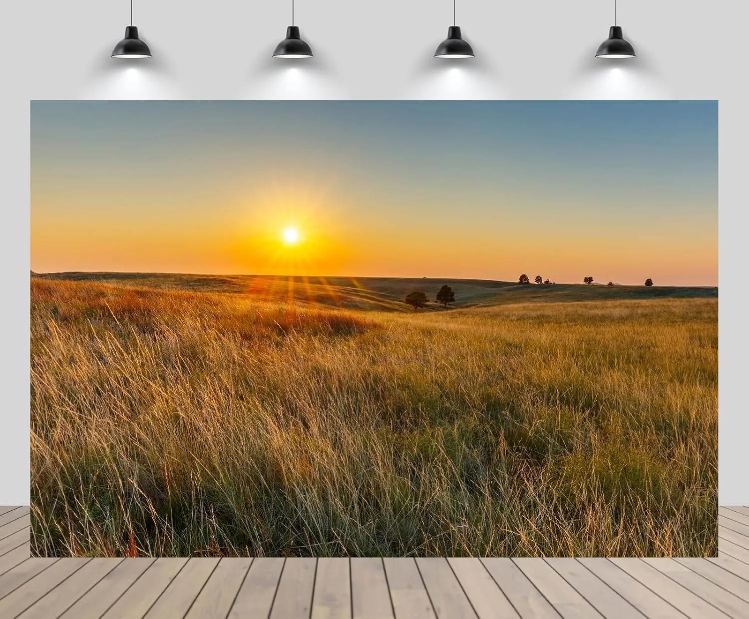 CHNYWORK 138x98 Inches Autumn Field Tapestry Wall Hanging Grassy Prairies Wild Countryside Sunset Scenery Background for Living Room Bedroom Aesthetic College Dorm Wall Decor