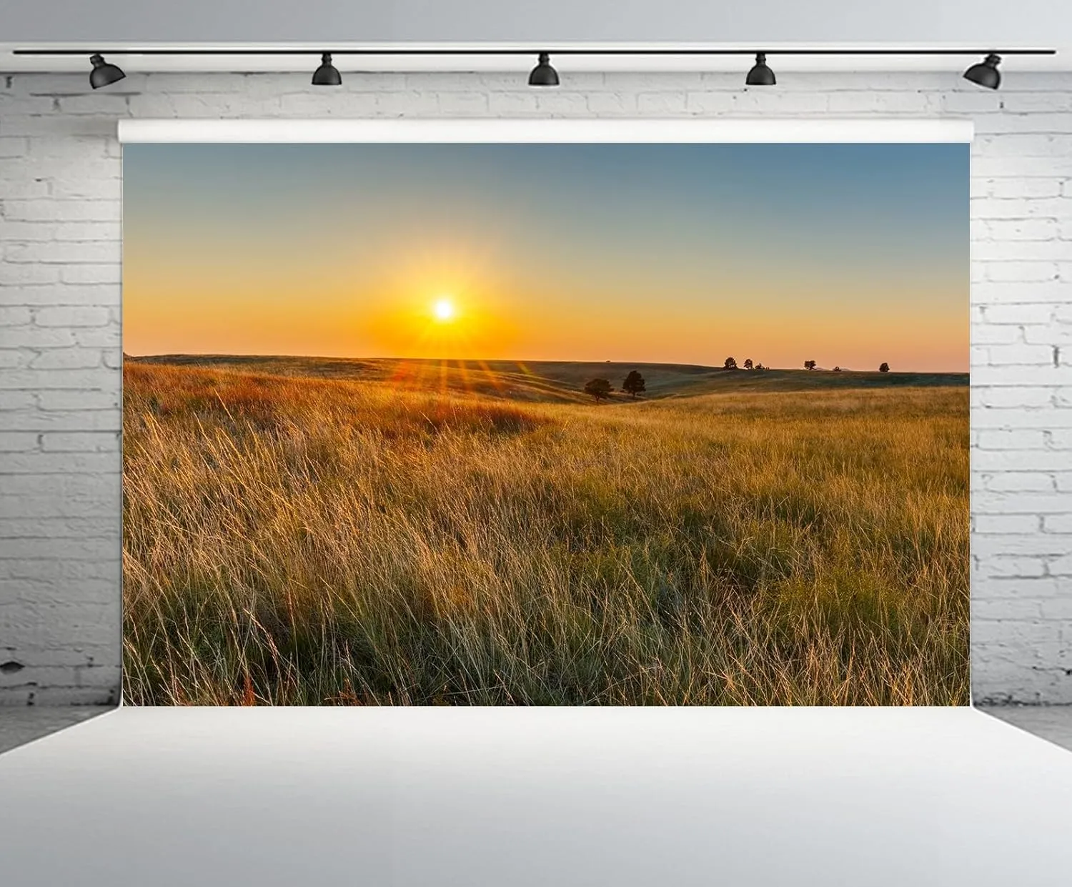CHNYWORK 138x98 Inches Autumn Field Tapestry Wall Hanging Grassy Prairies Wild Countryside Sunset Scenery Background for Living Room Bedroom Aesthetic College Dorm Wall Decor