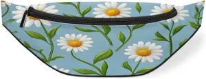 Chrysanthemum Elegant Fanny Pack for Women Men Waist Pack Crossbody Bag with Adjustable Belt for Travel Hiking Running Cycling Festivals
