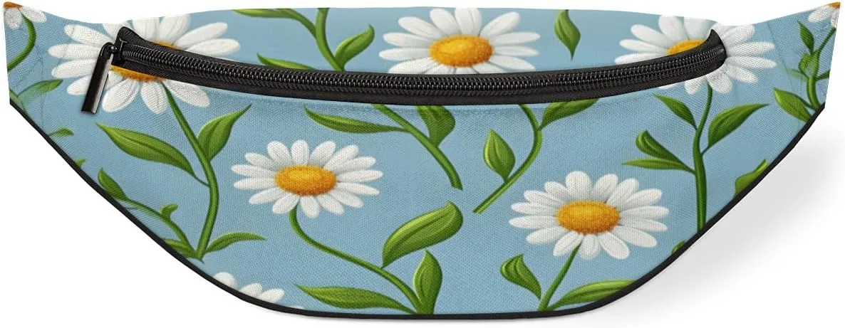 Chrysanthemum Elegant Fanny Pack for Women Men Waist Pack Crossbody Bag with Adjustable Belt for Travel Hiking Running Cycling Festivals