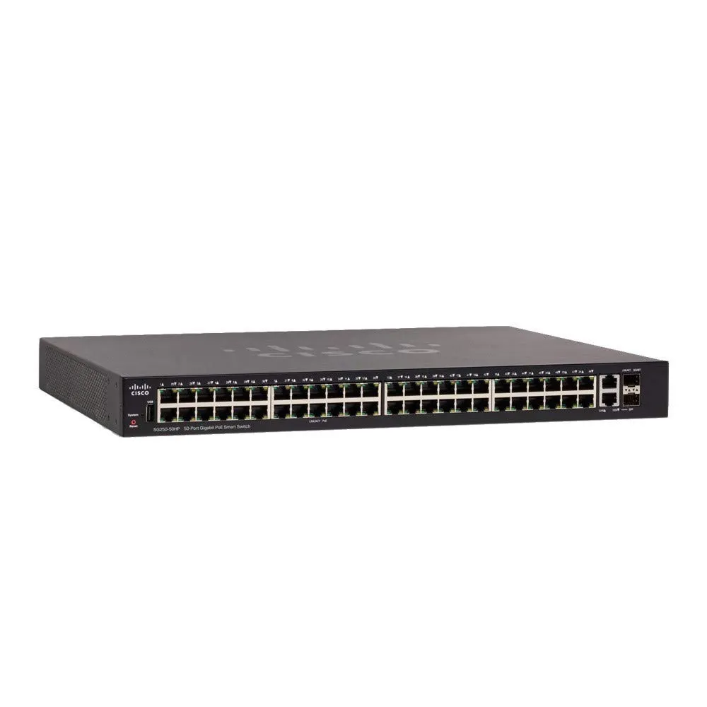 Cisco SG250-50 250 Series 50-Port Managed Gigabit Ethernet Switch (SG250-50HP-K9-NA) (Renewed)