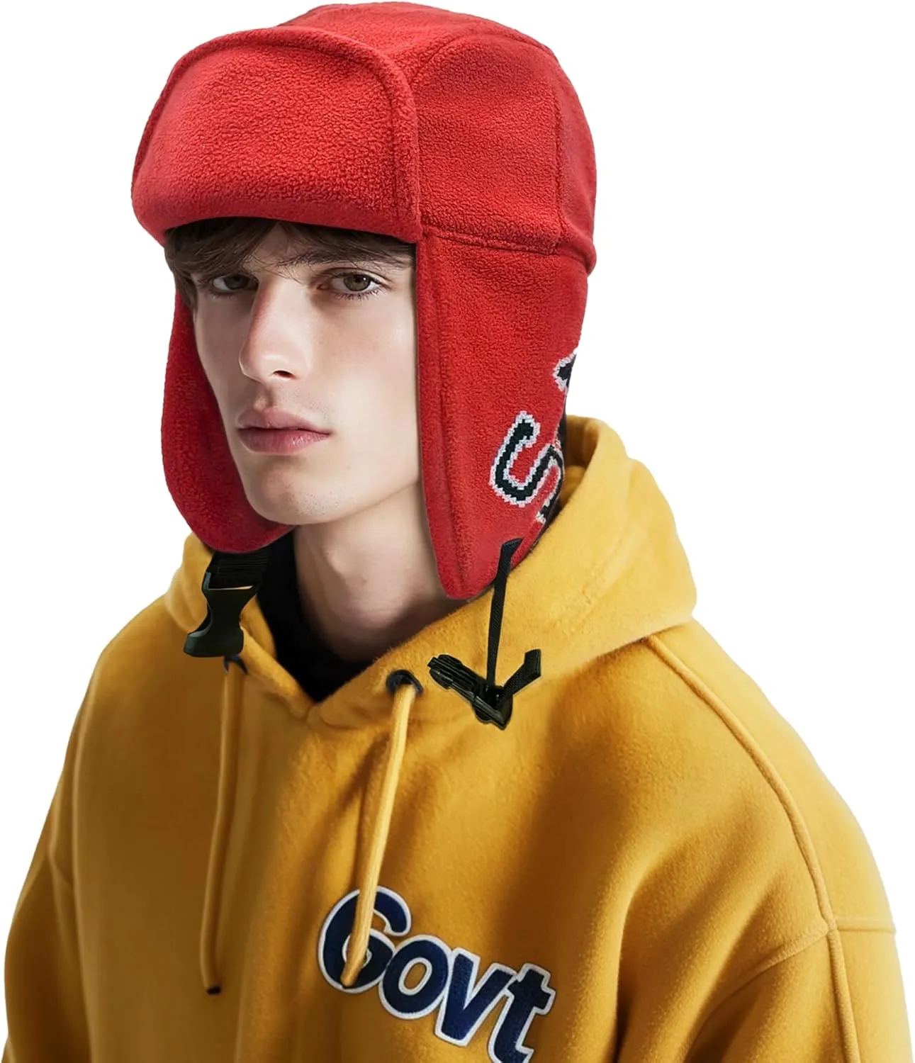 Clakllie Trooper Trapper Hat Ushanka Russian Cap with Visor Earflap Winter Cap for Men Warm Aviator Eskimo Hat