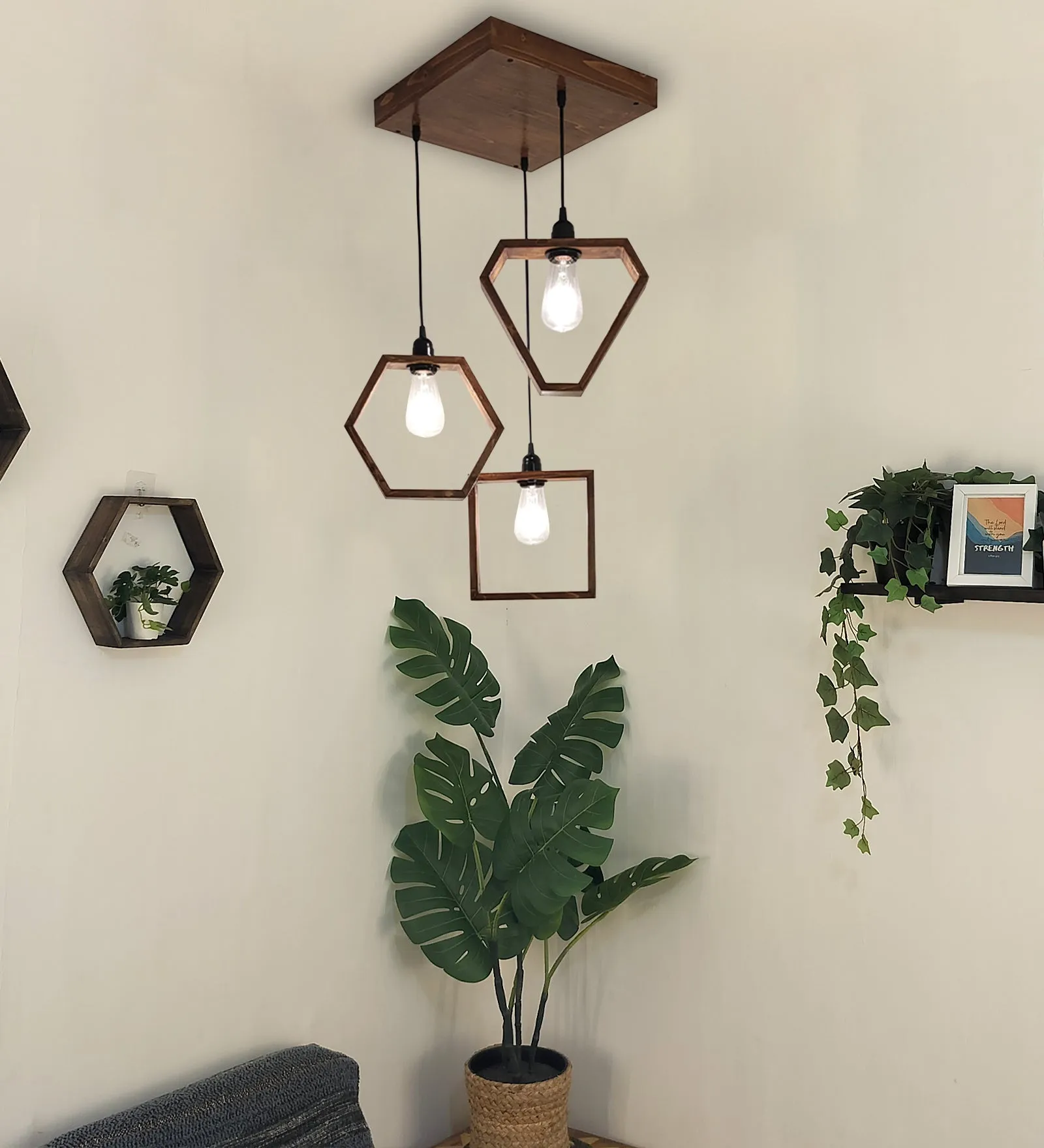 Clark Brown Cluster Hanging Lamp (BULB NOT INCLUDED)