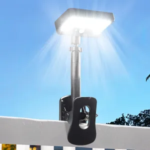 Clip On Solar Lights Outdoor with Motion Sensor - 92 LEDs 600LM Solar Fence Lights, 6000K Waterproof Security Lighting for Chain Link Fence,Deck, Gutter,Camping (1)