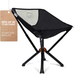 CLIQ Portable Camping Chair - Collapses to Size of Water Bottle - Lightweight Folding Chair for Camping - Outdoor Chair Supports 300 Lbs - Camp Chair Outdoor Adventures, Black