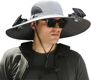 Colitt Fishing Hat, Colitt - Fishing Hat with Built in Fan, Outdoor Wide Sun Hat with Solar Fan, Fan Hat-Solar & USB Charging
